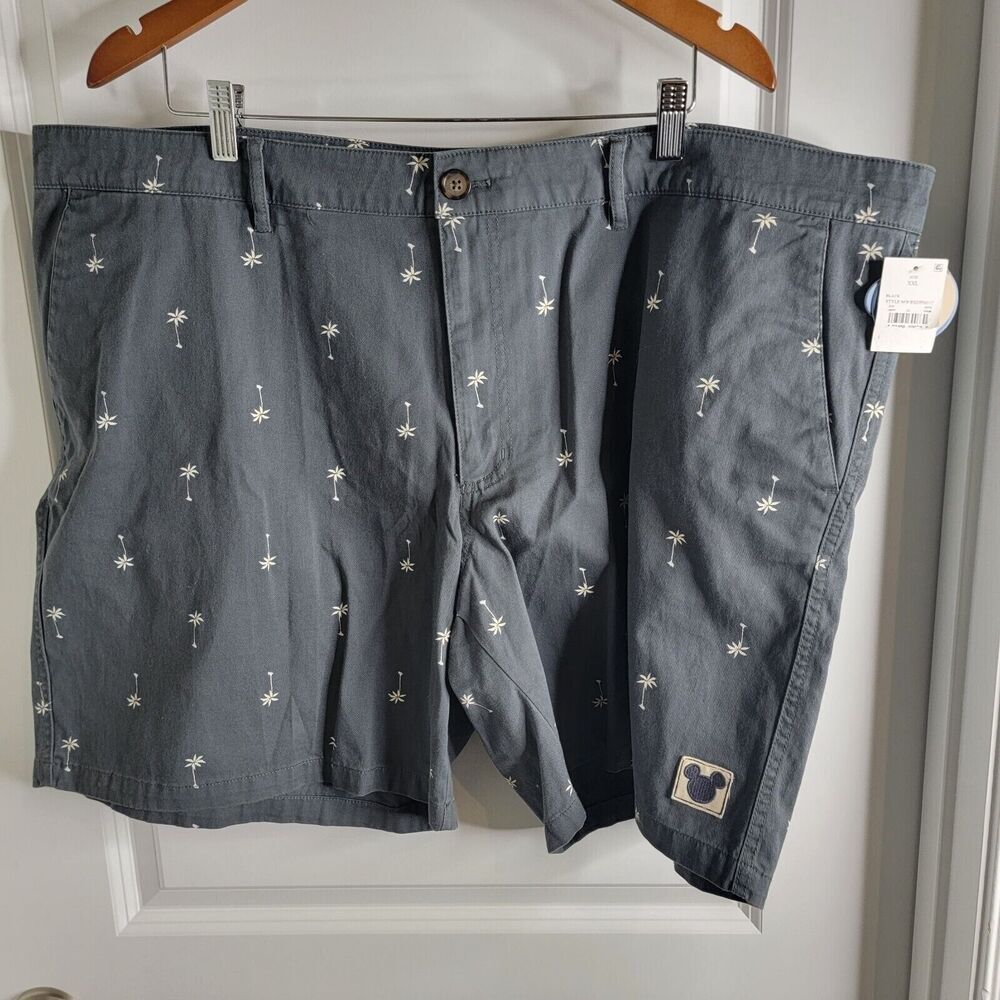 Disney Mickey Mouse Bermuda Shorts Junk Food Men's Palm Tree Gray -Size XXL NWT
